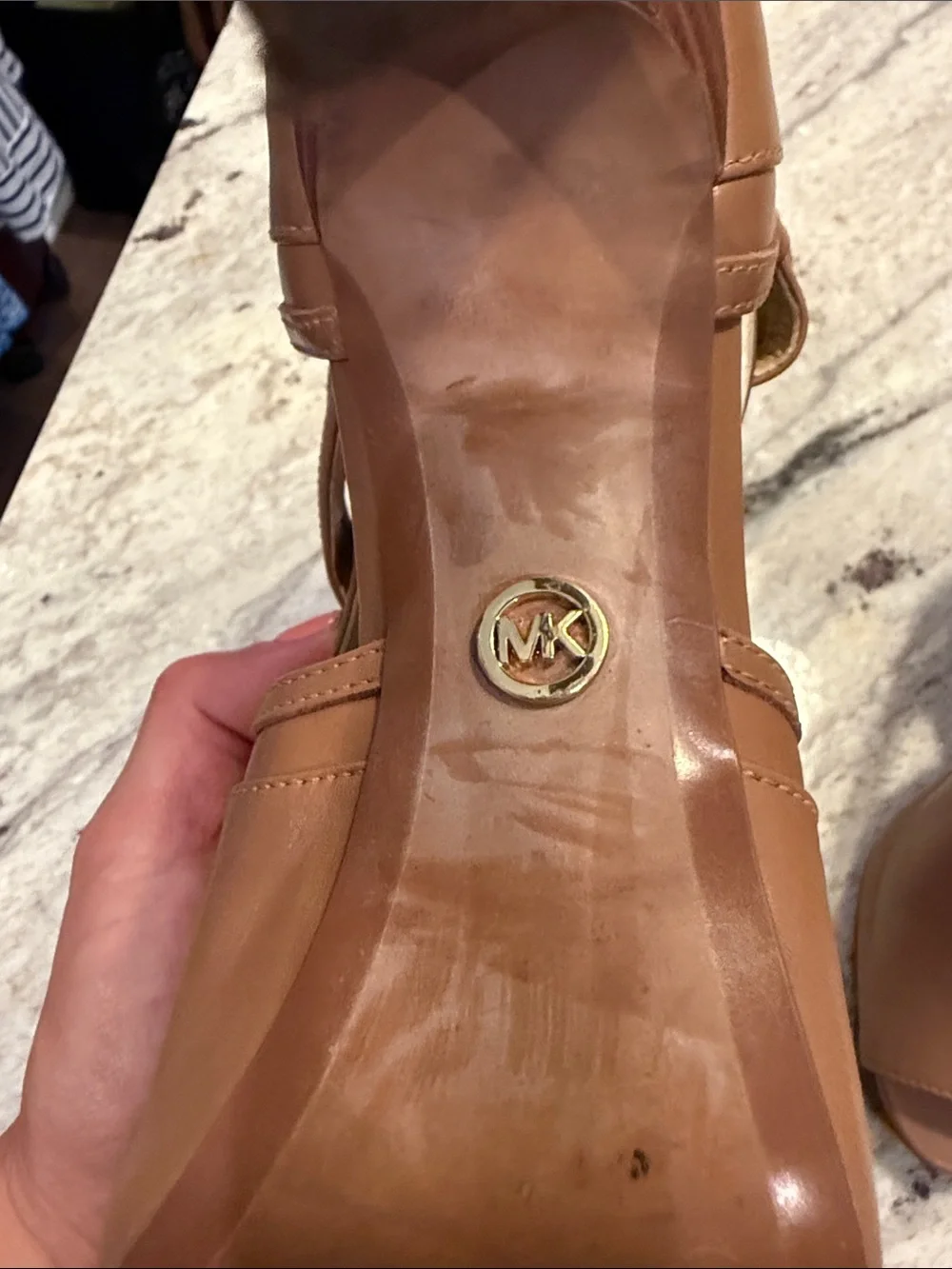 Women's Michael Kors Tan Peep-Toe Stiletto Ankle Boots